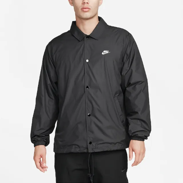 【NIKE 耐吉】外套 Club Coaches Jacket 男款 黑 白 梭織 寬鬆 抽繩 教練外套 風衣 夾克(FN3317-010)