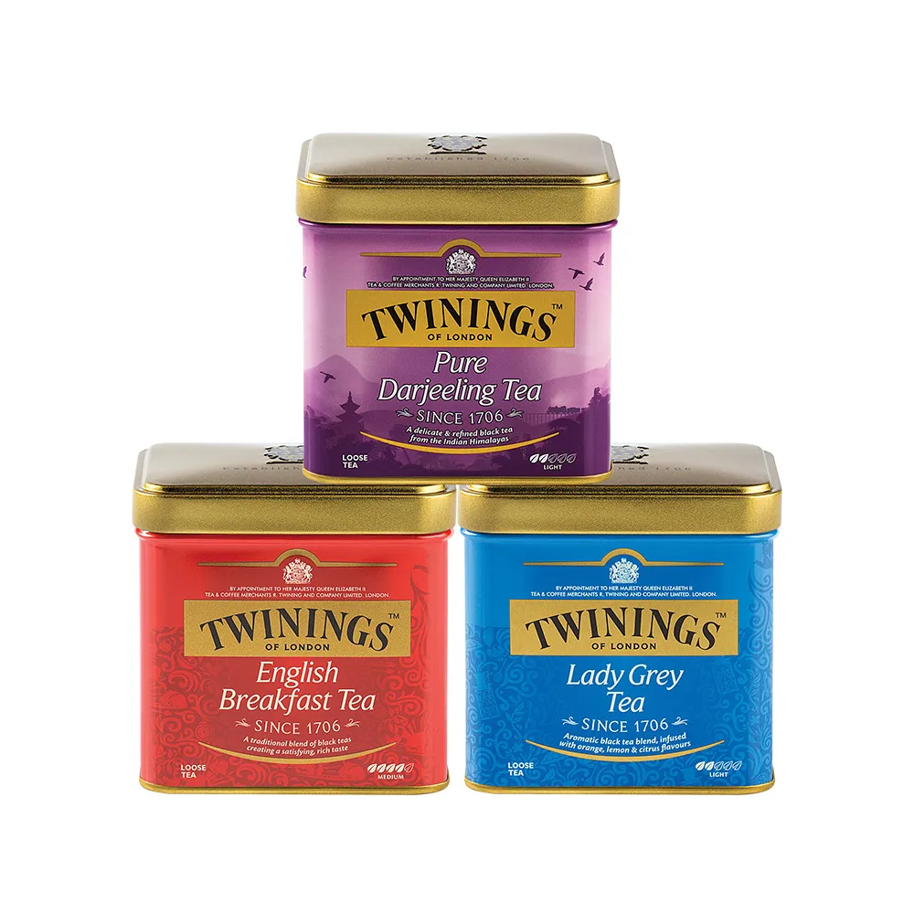 即期品【Twinings 唐寧茶】散裝茶葉 100gx1罐(歐式大吉嶺：效期至2025/1)