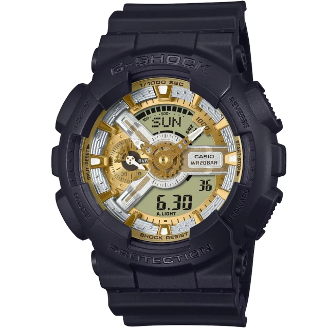【CASIO 卡西歐】卡西歐G-SHOCK 運動錶 學生錶 電子錶-黑(GA-110CD-1A9 台灣公司貨)