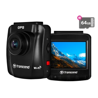 【Transcend 創見】DrivePro 250 高感光+WiFi+GPS 行車記錄器 行車紀錄器-附64GB記憶卡(TS-DP250A-64G)