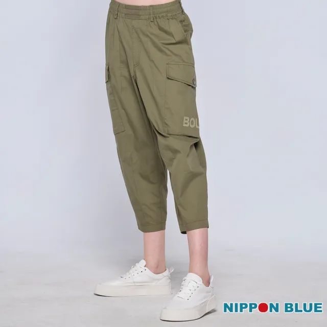 【BLUE WAY】女裝 棒系列龍貓賜福繡花純棉氣球褲 休閒褲-日本藍