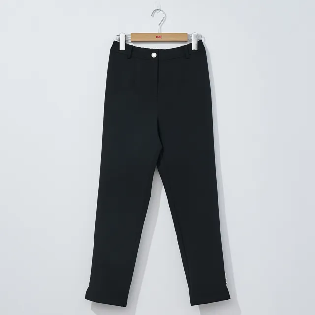 【H2O】側衩縫珠直筒褲(#4678003 直筒褲 黑色/卡其色/灰綠色)