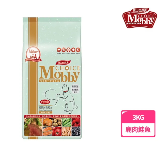 【Mobby 莫比】無穀愛貓配方鹿肉鮭魚 3kg(貓飼料)