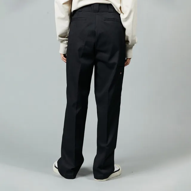 【Dickies】女款黑色經典斜紋材質雙膝設計舒適長褲｜DK012997BLK