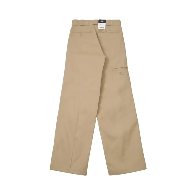 【Dickies】女款卡其色經典斜紋材質雙膝設計舒適長褲｜DK012997KHK