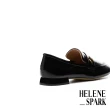 【HELENE_SPARK】時尚菱形釦牛油皮樂福低跟鞋(黑)