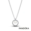 【Pandora官方直營】圓形鑲邊珍珠項鏈耳環套組