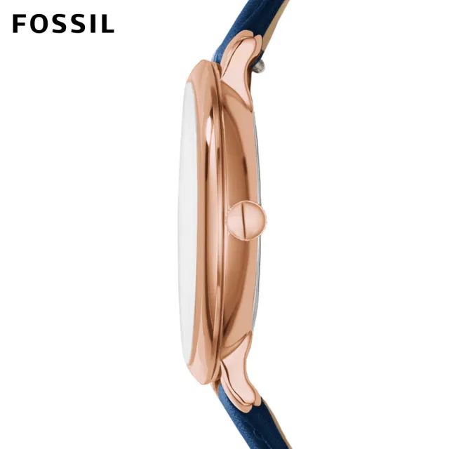 【FOSSIL 官方旗艦館】Jacqueline 藍色經典皮革指針女錶 手錶 36mm ES3843