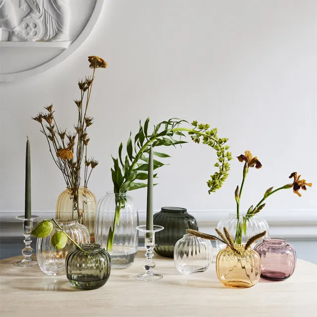 【北歐櫥窗】Holmegaard Primula 櫻花草 玻璃花瓶(橢圓、大、晶瑩)