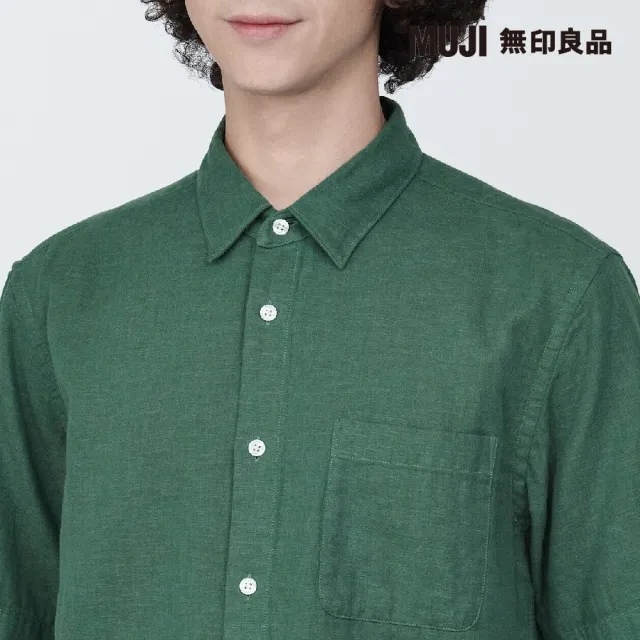 【MUJI 無印良品】男吉貝木棉混二重紗織短袖襯衫(共6色)