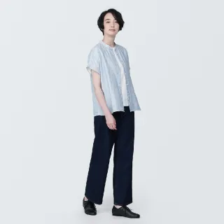 【MUJI 無印良品】女吉貝木棉混二重紗織短袖襯衫(共4色)