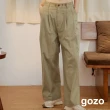 【gozo】gozo繡花寬腰頭打褶寬褲(兩色)