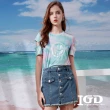 【IGD 英格麗】速達-網路獨賣款-SMILE微笑印圖渲染T恤造型上衣(粉色)