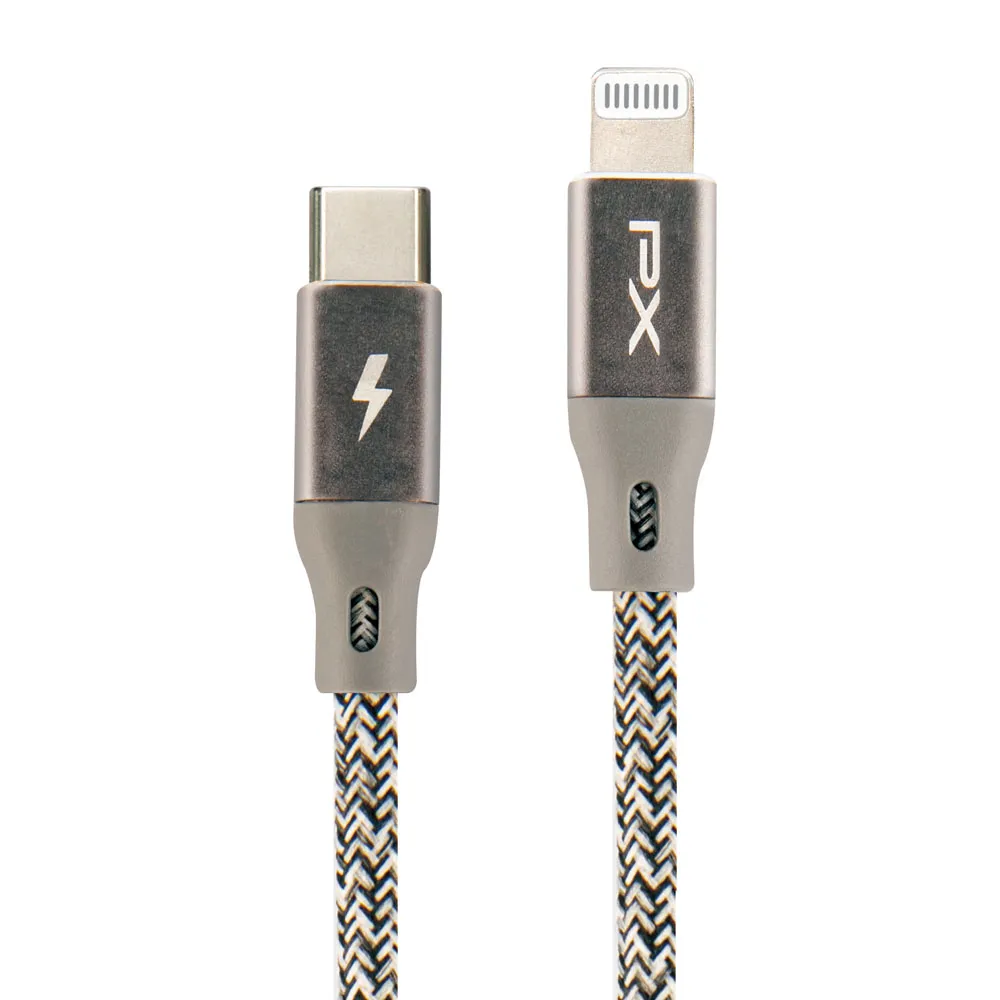 【PX 大通】UCL-0.25P USB-C to Lightning 快速充電傳輸線 0.25米 灰色/粉色(蘋果 APPLE Lightning 接頭)