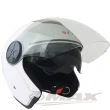 LAUS雙鏡片半罩大頭機車安全帽CA313-白色(贈6入免洗內襯套)