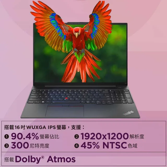 【ThinkPad 聯想】16吋i7商用筆電(E16/i7-13700H/16G/512G SSD/W11H)