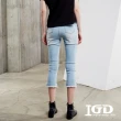 【IGD 英格麗】速達-網路獨賣款-個性刷色破壞窄版牛仔褲(藍色)