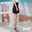 【IGD 英格麗】速達-網路獨賣款-時尚雙層荷葉短裙(黑色)