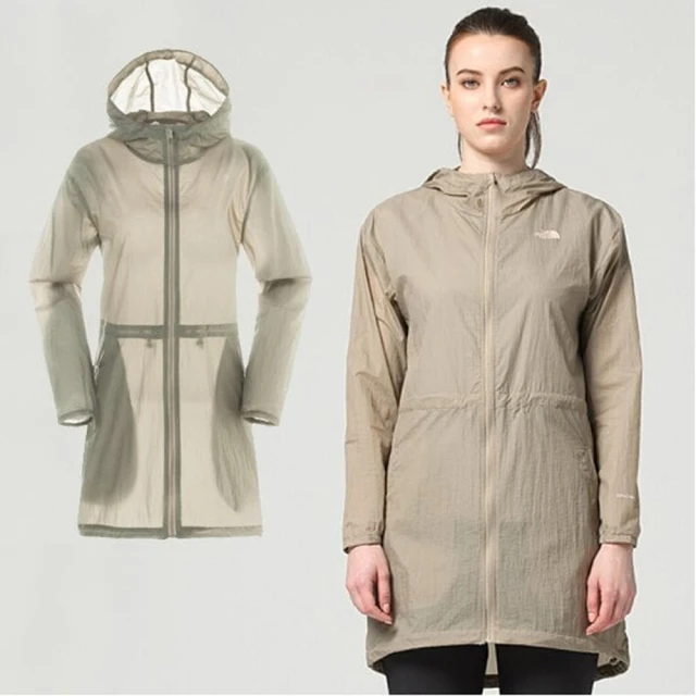 The North Face 女 WindWall 防風防潑透氣可調節連帽外套.輕量機能運動夾克.風衣(3CJ9 卡其 V)