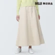 【MUJI 無印良品】女吉貝木棉混寬擺長裙(共2色)