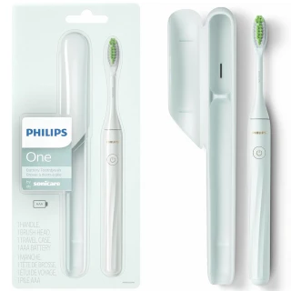 【Philips 飛利浦】電池式電動牙刷 薄荷綠 超輕便旅行盒(隨身攜帶 不需充電)
