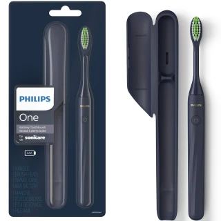 【Philips 飛利浦】電池式電動牙刷 午夜藍 超輕便旅行盒(隨身攜帶 不需充電)
