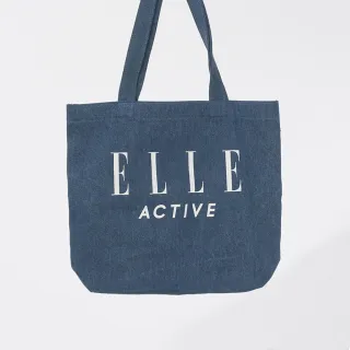 【ELLE ACTIVE】品牌經典牛仔帆布袋-藍色(EA24M2FN201#35)