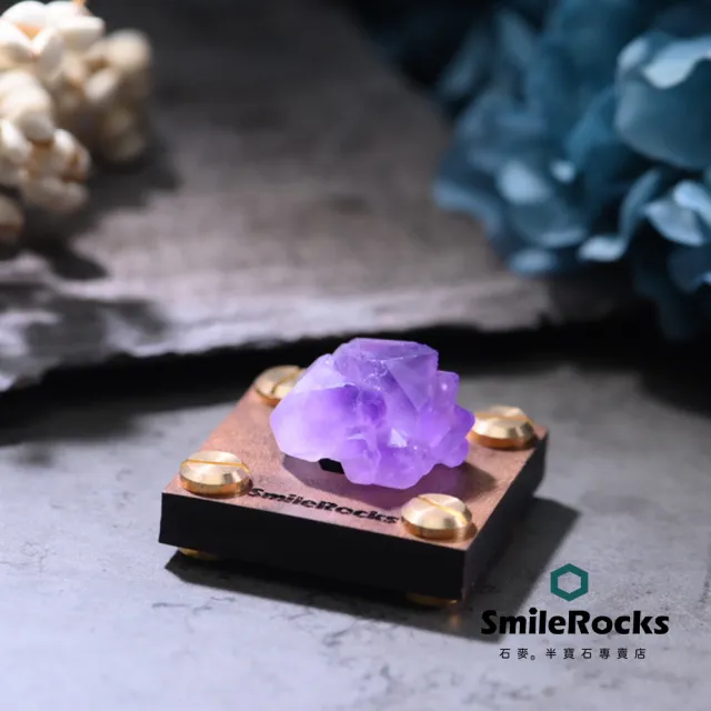 【SmileRocks 石麥】紫羅蘭紫水晶簇 No.104540272(附SmilePad 4.5X4.5底板)