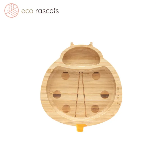 【ecorascals 官方直營】竹製餐盤-可愛瓢蟲(橘)