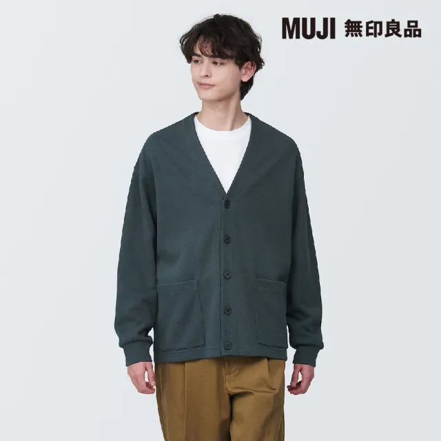 【MUJI 無印良品】男二重織Ｖ領開襟衫(共4色)