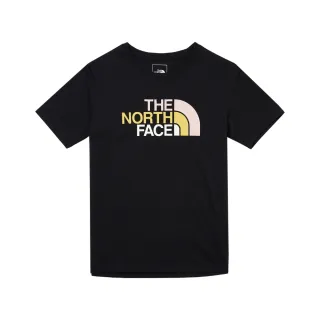 【The North Face】北面女款黑色純棉三色品牌LOGO短袖T恤｜88G8JK3