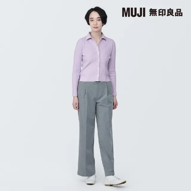 【MUJI 無印良品】女大豆纖維螺紋POLO開襟衫(共4色)