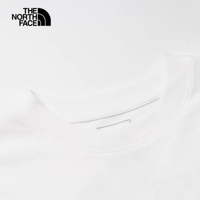 【The North Face 官方旗艦】【Woman 首推款】北面女款白色山脈印花LOGO寬鬆短袖T恤｜88G7FN4