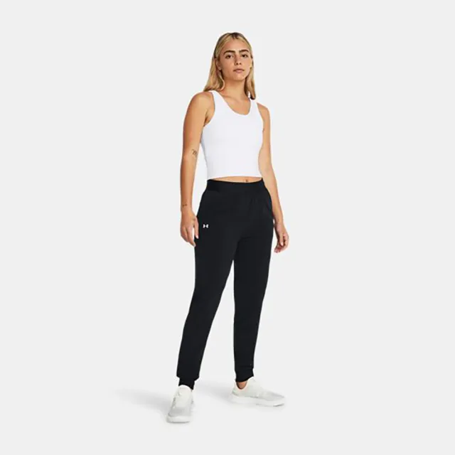 【UNDER ARMOUR】UA  女 ArmourSport Woven 長褲 黑(1382727-001)