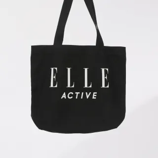 【ELLE ACTIVE】品牌經典帆布袋-黑色(EA24M2FN202#99)