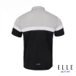 【ELLE ACTIVE】男款 休閒撞色拼接短袖POLO衫-黑色(EA24M2M1102#99)