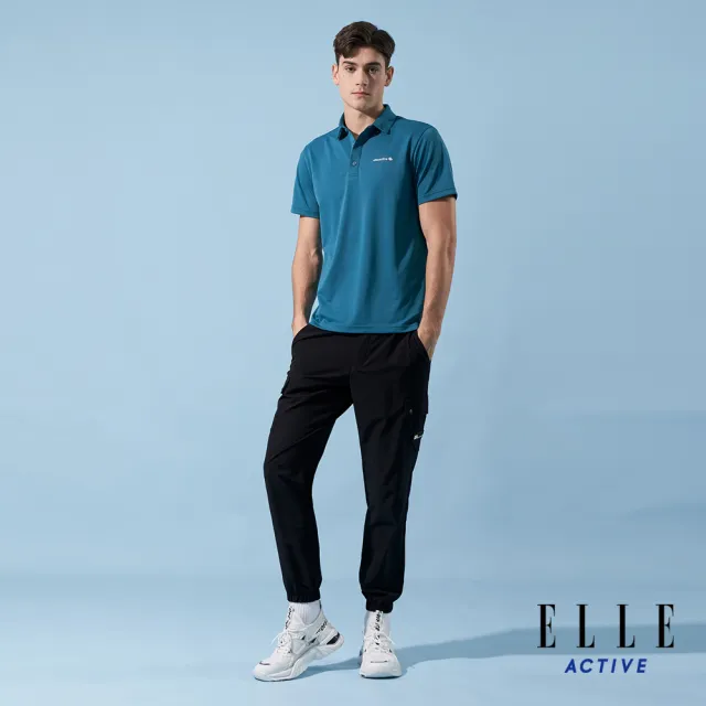【ELLE ACTIVE】男款 法式經典短袖POLO衫-藍綠色(EA24M2M1101-46)