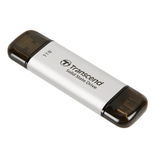 【Transcend 創見】ESD310S 1TB USB3.2 雙介面固態行動碟-極光銀(TS1TESD310S)