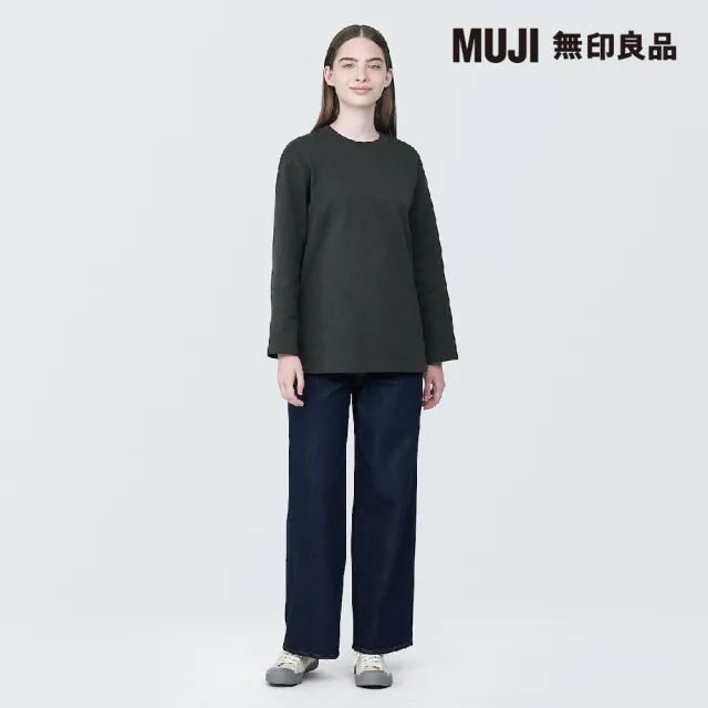 【MUJI 無印良品】女有機棉粗織圓領長袖T恤(共8色)