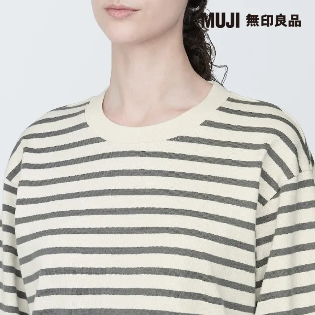 【MUJI 無印良品】女有機棉粗織圓領長袖T恤(共8色)