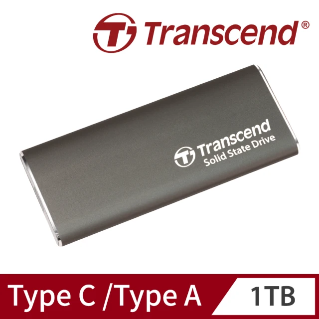 【Transcend 創見】ESD265C 1TB USB3.1/Type C 雙介面行動固態硬碟-玄鐵灰(TS1TESD265C)