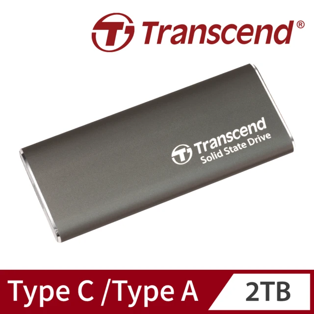 【Transcend 創見】ESD265C 2TB USB3.1/Type C 雙介面行動固態硬碟-玄鐵灰(TS2TESD265C)