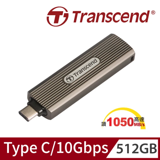 【Transcend 創見】ESD330C 512GB Type C高速固態行動碟-深灰褐色(TS512GESD330C)