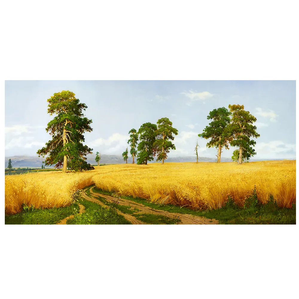 【御畫房】稻穀豐收 國家一級畫師手繪油畫60×120cm(VF-143)
