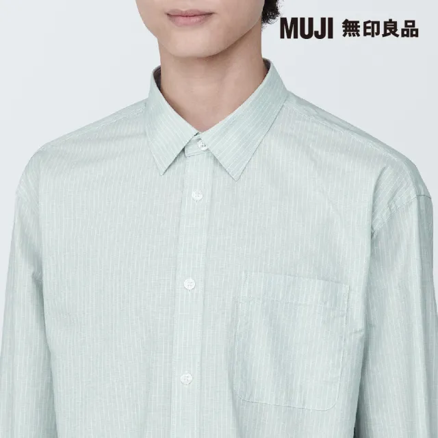 【MUJI 無印良品】男水洗平織布長袖襯衫(共9色)