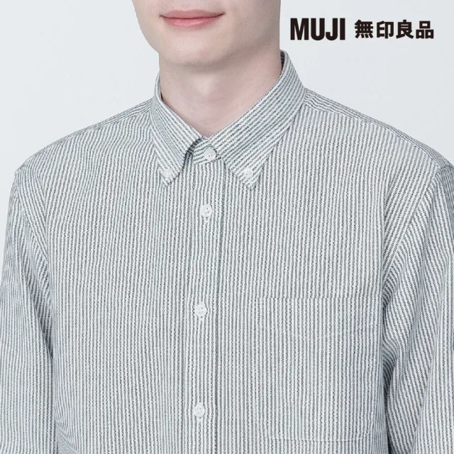 【MUJI 無印良品】男有機棉水洗牛津布扣領長袖襯衫(共9色)