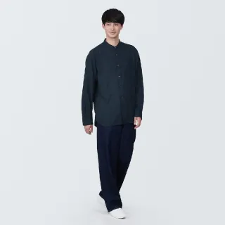 【MUJI 無印良品】男吉貝木棉混二重紗織立領長袖襯衫(共4色)