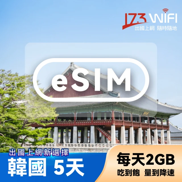 【173WIFI 】eSIM韓國5日吃到飽兌換券每日2GB高速量到降速吃到飽(MO)