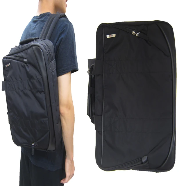 【eeBag】公事後背包大容量可A4資料夾15.4吋電腦高單數進口防水尼龍布主袋+外袋共六層胸釦