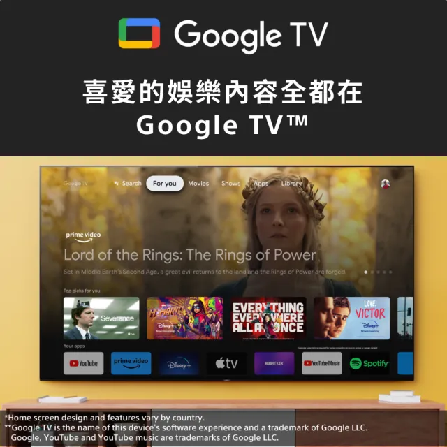 【SONY 索尼】BRAVIA 50型 4K HDR LED Google TV 顯示器(KM-50X80L)